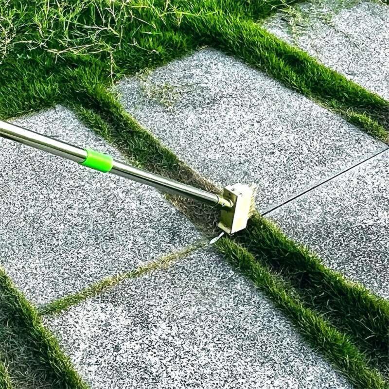Stainless Steel Weeds Removal Brush with Adjustable Long Handle Crack Weeder Tool for Moss and Weeds Cleaning in Garden