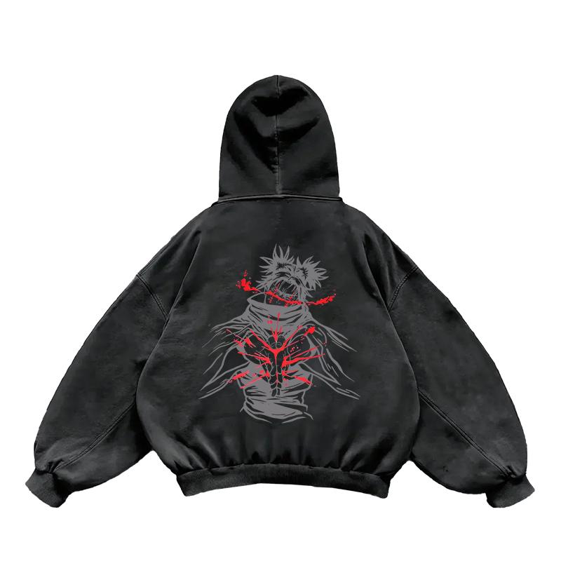 Choso Jujutsu Kaisen Anime Grafica Felpa con Cappuccio Uomo Donna Felpe Vintage Felpa in Cotone Lavato Harajuku Streetwear Pullover Maschile