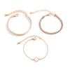 3Pcs/Set Hip Hop Retro Sparking Rhinestone Chain Bracelet for Women Minimalist Geometry Flower Bangles Trend Girls Jewelry Gifts