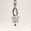 Black Butterfly Bead Phone Charm Straps Keys Hanging Pendants Bag Decoration