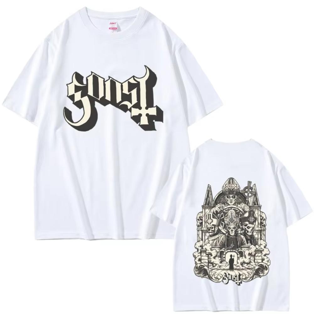 Trička s grafickým potiskem kapely Ghost Pánská Dámská Vintage Gotický Rock Metalová Trička Pánské Ležérní Oversized Tričko Pánské 90s Streetwear