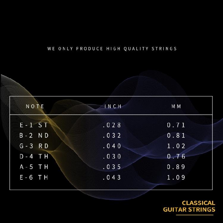 6Pcs/pack Folk Guitar String, Nylon Core Guitar Strings Replacement .028-.043