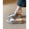 Suding Home~ 6cm Thick-soled One-word Slippers for Women's Summer Wear 2025 New Casual One-pedal Leaking Toe Cool Slippers