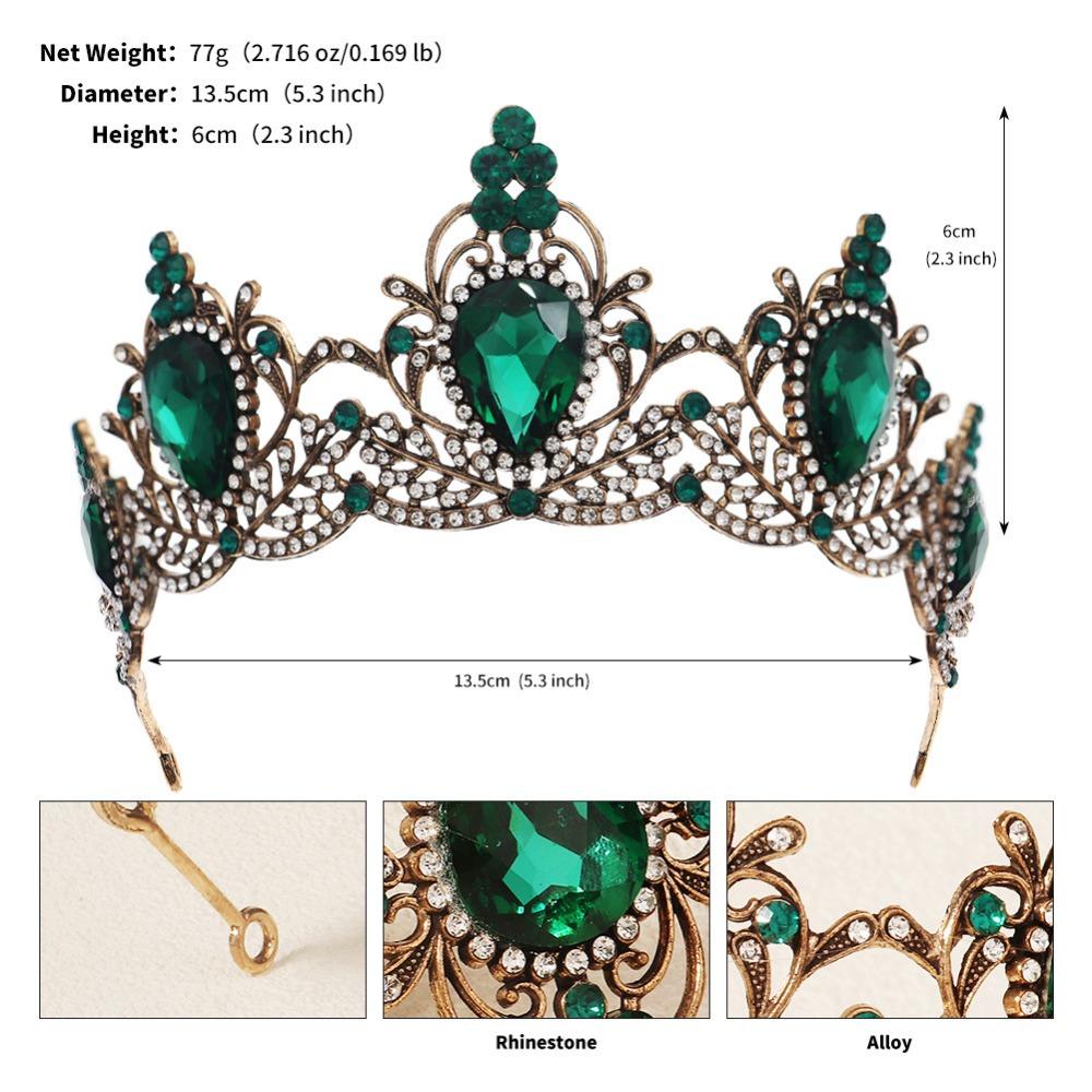 Luxury Princess Tiara Shiny Rhinestone Crown Vintage Baroque Crown  Wedding