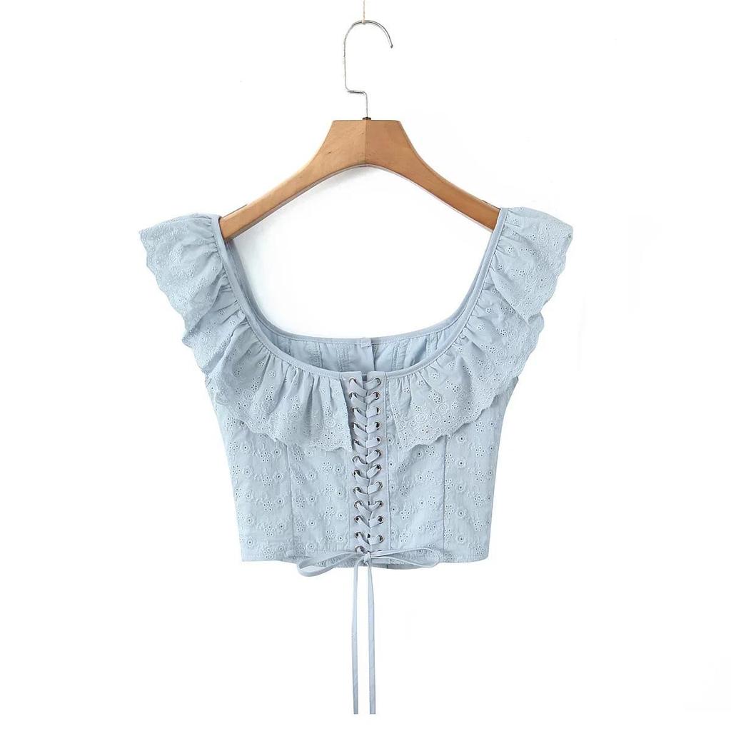 European & American Spicy Girl Style Square Neck Corset - Spring INS Hot Trend Women's Clothing