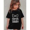Europäische Größen KI Hübsch Wie Mein Papa Fliege Kinder T-Shirt | Kurzarm, Rundhalsausschnitt, Strickoberteile, Geometrisches Muster