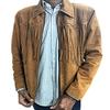 Herren-Lammfell-Wildleder, traditionelle Cowboy-Western-Lederjacke, brauner Mantel mit Fransen, Indianerjacke, Wildleder, Partykleidung, Geschenk für ihn