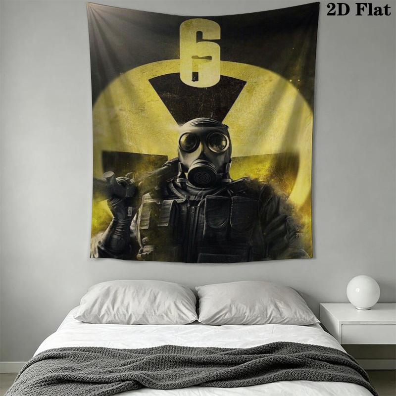 Tom Clancy's Rainbow Six Siege Wall Tapestry Aesthetic Wall Hanging Printed Fabric Blanket Decorative Tapestries for Bedroom Living Room Home Decor