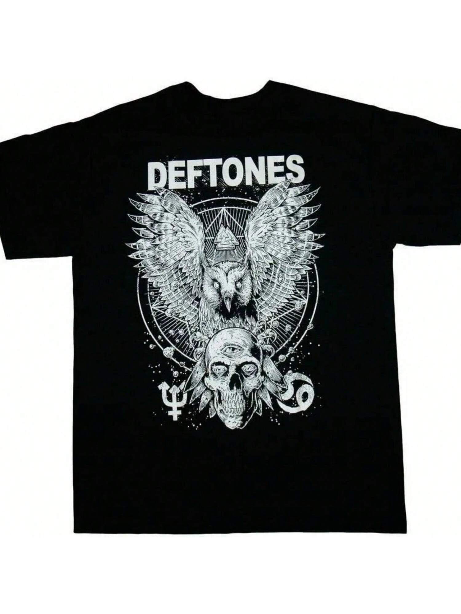 Owl And Skull unisex s T-Shirt Black Cotton T-Shirt Printed T-Shirt unisex s Wounisex s Universal Casual Top Wounisex Clothing S разноцветный