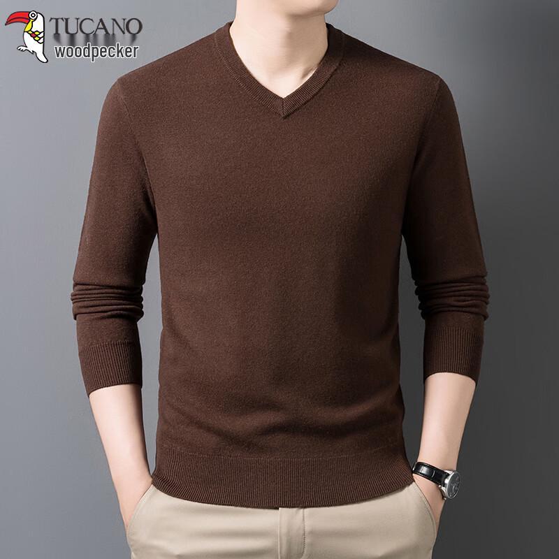 TUCANO Men's 100% Wool V-Neck Thermal Base Layer Sweater