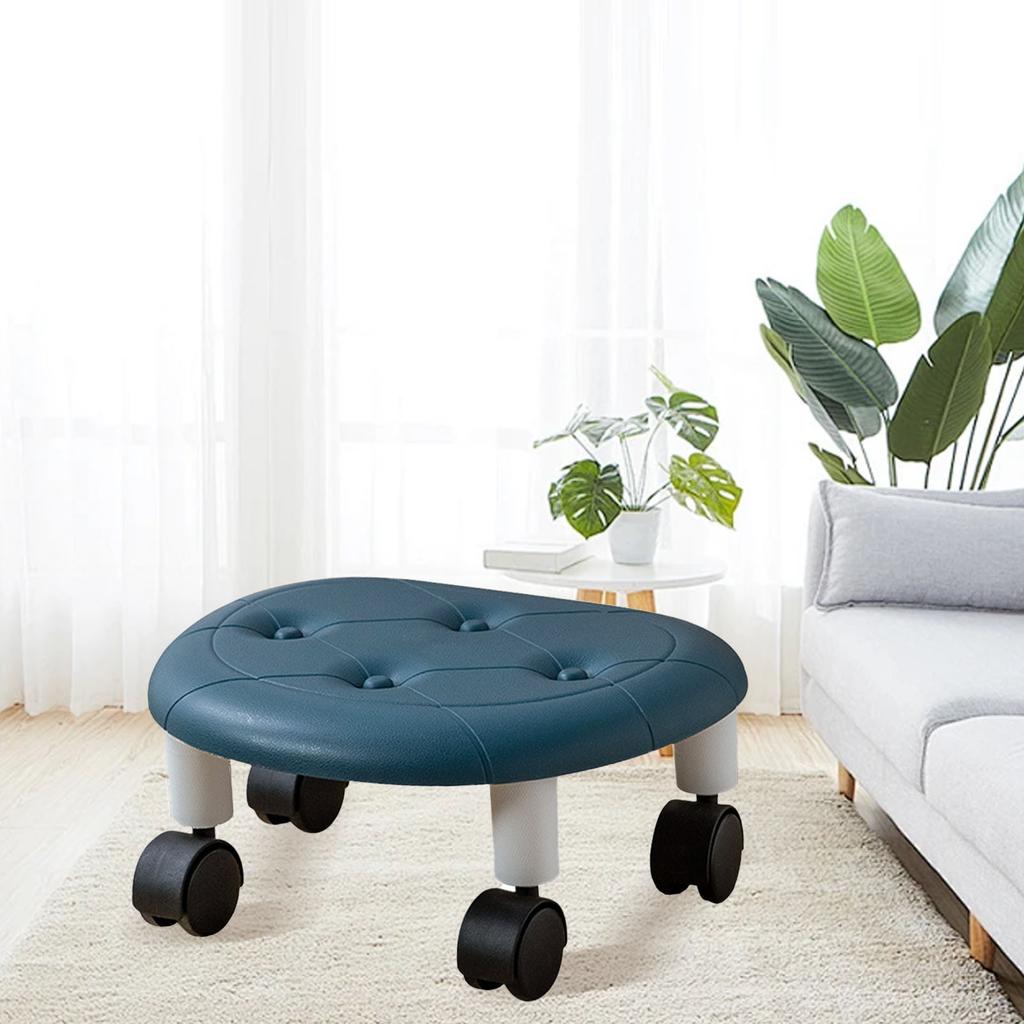 Low Roller Seating PU   Plastic Structure Movable   Wheels Stool for Living Room Baby Room