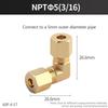 §2 Stück Messing NPT Doppel-Klemmring-Winkelstück 90 Grad Rechtwinkliges Rohrfitting für Wasser Öl Luftleitung Sanitär Hydraulische Systeme