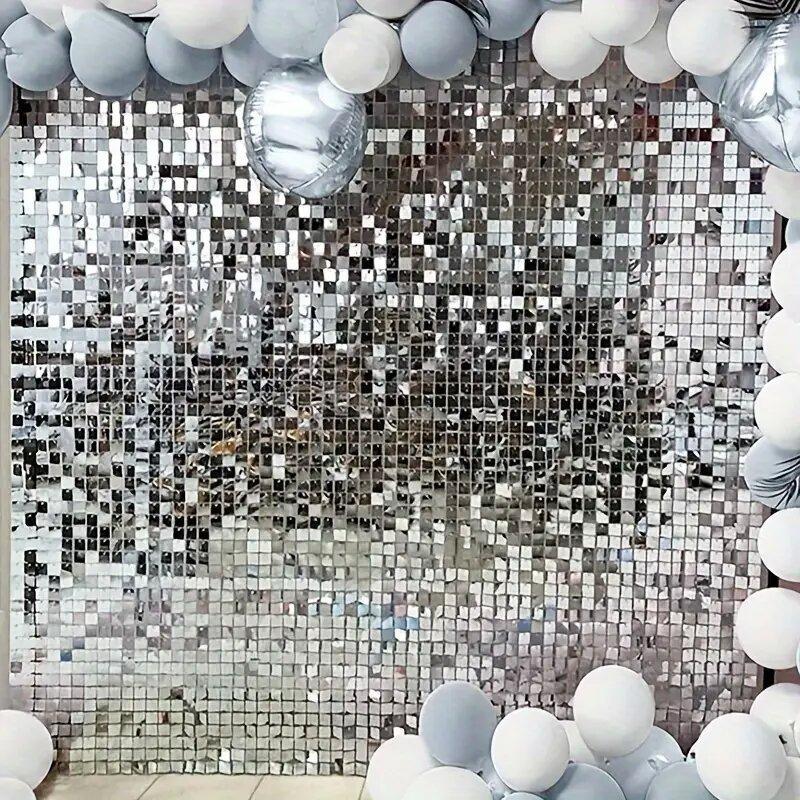 2PCS Shiny Tassel Rain Silk Curtain Background Decoration Birthday Party Wedding Christmas Home Wall Decoration Supplies