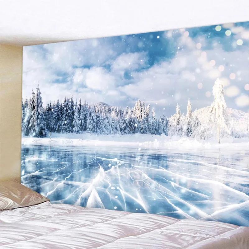 Fashion Home Decoration Tapestry Living Room Bedroom Tapestry Mountain Lake Scenery Pattern
