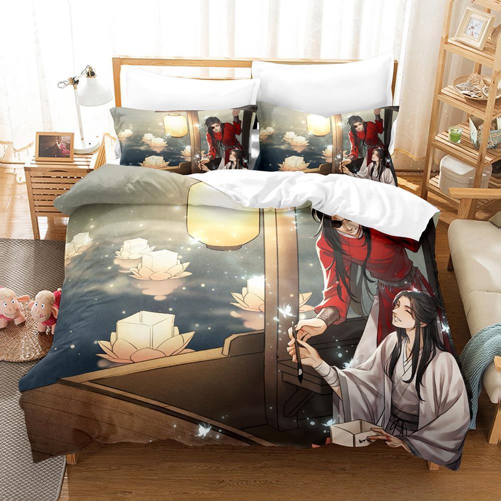 3d Print Heaven Official's Blessing Tian Guan Ci Fu Bedding Set Cartoon Anime Three-piece Set Adult Kid Bedroom Duvet Cover Sets