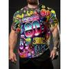 Herren Mode 3D Gedrucktes Herren T-Shirt Rundhals Kurzarm Trendige Streetwear