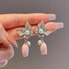 Light Luxury Vintage Earrings Women Oil Drop Sweet Stud Earrings Butterfly Earrings  Female