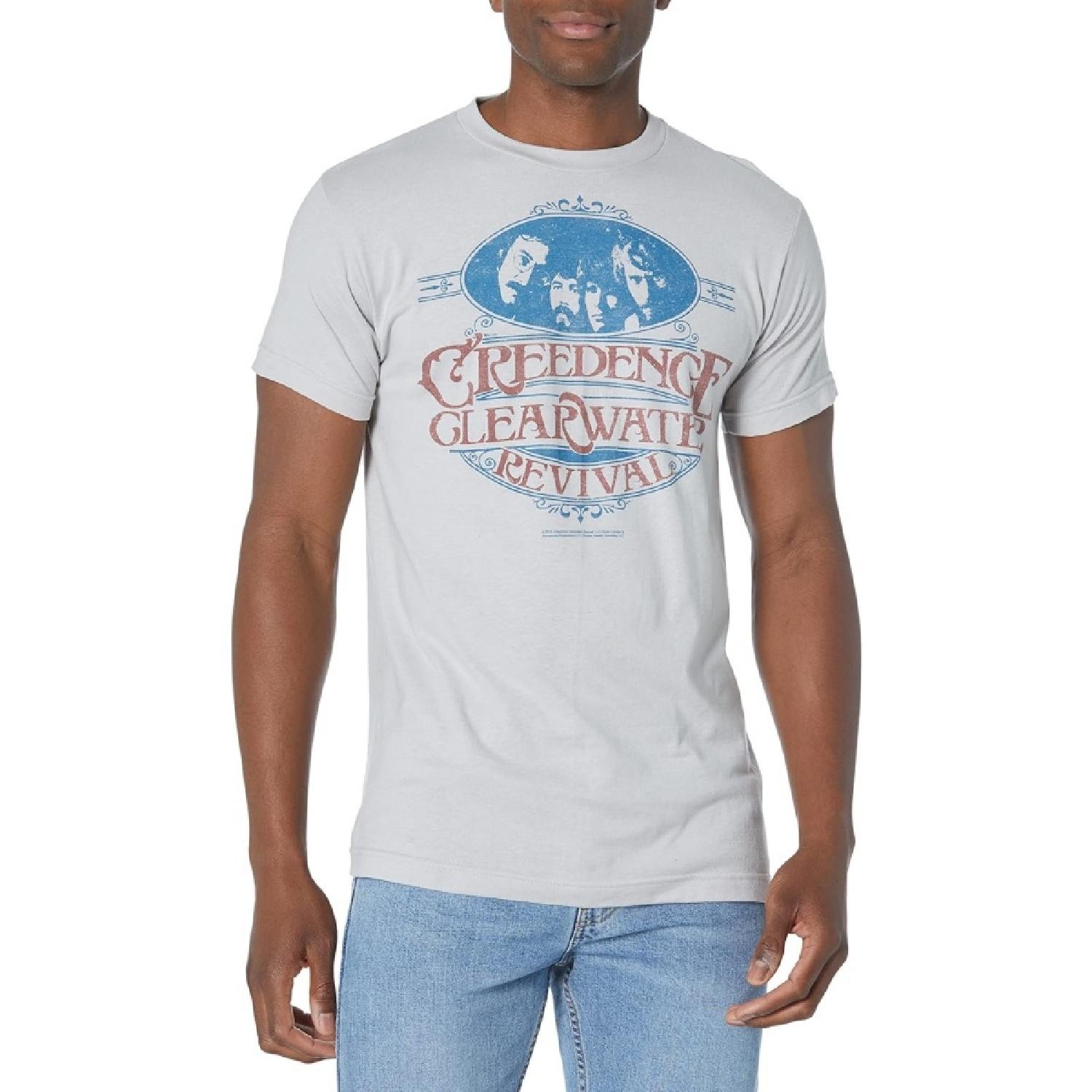 

Liquid Blue Unisex-Adult Creedence Clearwater Revival Travelin Band T-Shirt XXXXXL білий