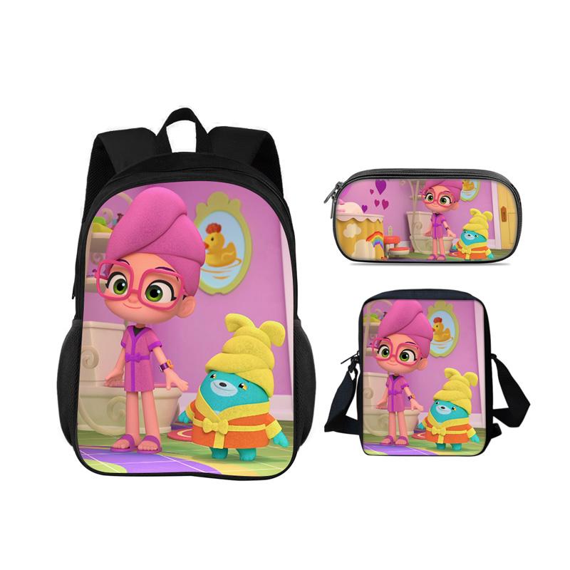 Abby Hatcher Rucksack Federmäppchen Umhängetasche 3-teiliges Set neuer Cartoon-Druck, bestes Geburtstagsgeschenk für Jungen und Mädchen, die zur Schule gehen