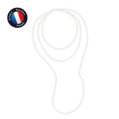 Necklace - - AAA+ Freshwater Cultured Pearl - 6-7 Mm - Natural White - 160 Cm