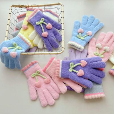 Autumn and Winter Gloves for Women Thickened Cold Proof Knitted Cycling Warmth Winter Full Finger Student Touch Screen Gloves