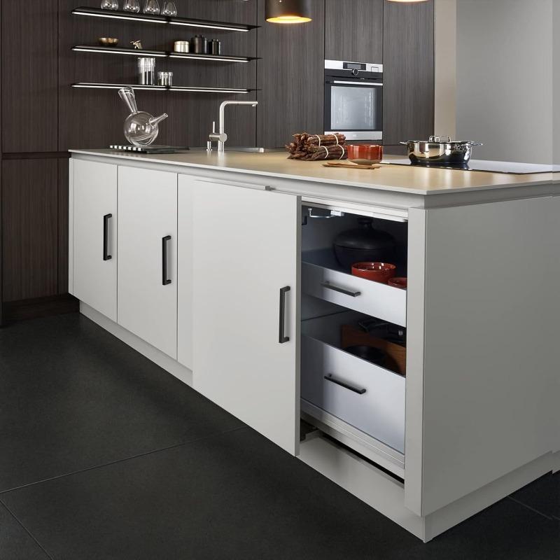 2 Pack Matte Black Cabinet Pulls Stainless Steel Kitchen Cabinet Handles - Square Dresser Handles Drawer Pulls