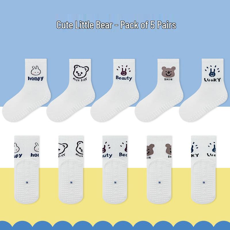 Trendy Anti-slip Mid-calf Socks for Men, Women, and Children - Ideal for Home, Indoor, Sports, and Trampoline Activities
