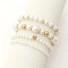 New 4 Pcs/Set Imitation Pearl Beaded Bracelets Set for Women  Gold Color Heart Big Pearl Bracelet Trendy Jewelry Gifts