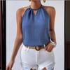 2024 Spring/Summer European & American Women's Fashion V-neck Buckle Vest