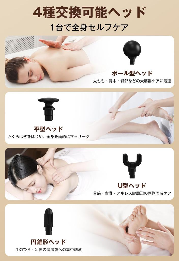 Myofascial release gun long handle 6 strength 3 mode Reaches the equipped with AI 10mm deep 4000mAh large up to 3500 whole body refreshment fast LCD 4