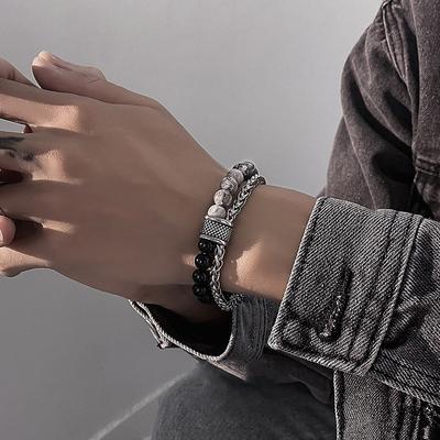 Men's Bracelets Men's Fashion High-end Fashion Men's Personality Luck Beads Bracelets Boys' Beads Obsidian Bracelets Hand Jewelry