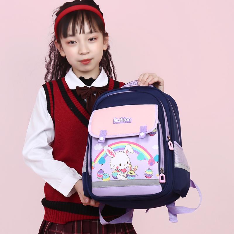 New children's primary school schoolbag for grades 1-4, large capacity, light and cute cartoon backpack, fashionable