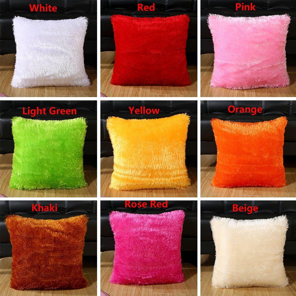 Square Waist Home Decor Winter Warm Throw  Cases Cushion Cover Fur