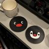 Niche Personalized Black Penguin Coaster, Creative Gift Absorbent Ceramic Coaster Coffee Coaster