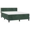 3131018 vidaXL Lit à sommier tapissier et matelas Vert foncé 140x190cm Velours