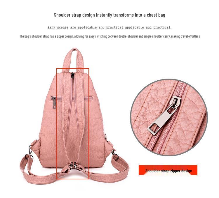 Bestickter Leder-Rucksack mit Blumenmuster: Brusttasche im nationalen Stil zum Einkaufen und Reisen