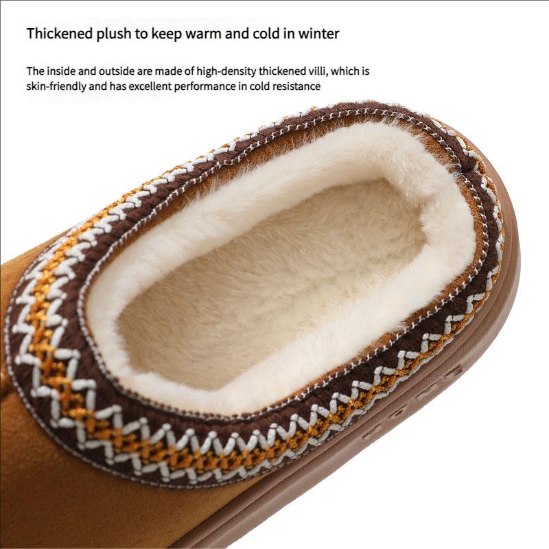 New Fall and Winter Lace Fashion Cotton Slippers Men and Women Couple Models Indoor and Outdoor Warm Cotton Slippers