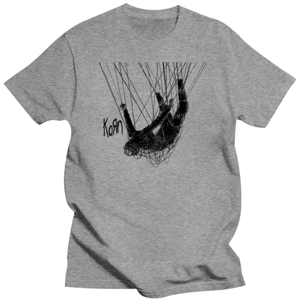 American Singer Korn Print Graphic T-shirt Summer Short Sleeve Tees Tops Streetwear Casual Pure Cotton T Shirts Men's