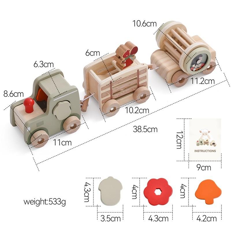 Educational Wooden Kids Multifunction Train Toy With Cognitive Shape Learning