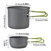 Portable Camping Cookware Set with Utensils for 1-2 People Outdoor Picnic Hiking Backpacking Lightweight Compact
