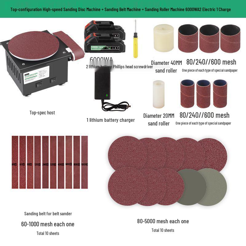 Compact Electric Belt Sander for DIY - High-Speed Sanding, Knife Sharpening, and Desktop Grinding/Polishing Machine.