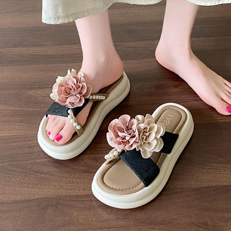 Versatile Sandals Beach Shoes Flower French Beautiful with Skirt Cool Slippers Women's 2025 New Summer Fashion