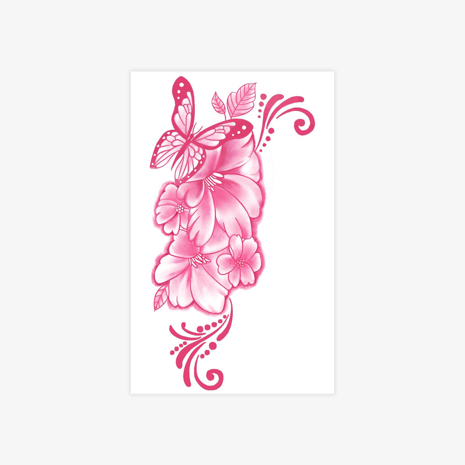 Premium Small Fresh Simple Small Flower Bouquet Tattoo Sticker 12*19