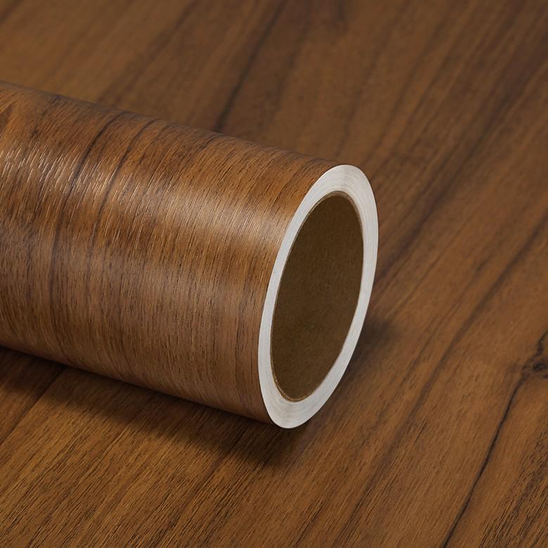 PVC Walnut Wood Grain Self-Adhesive Decorative Film - Waterproof & Moisture-Proof Wallpaper for Hotel Renovation