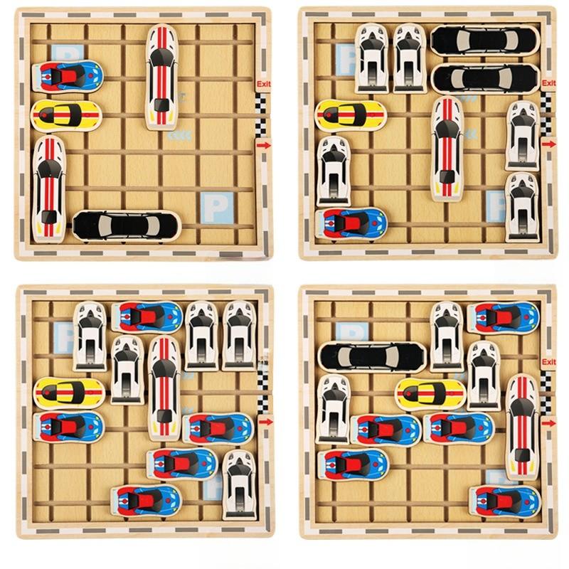Wooden Car Parking Puzzle Toy For Kids Development And Parent Child Game
