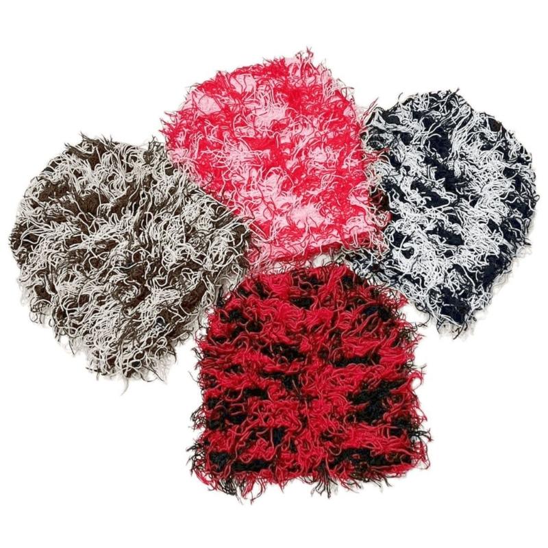 Knitted Beanie Hat with Fuzzy Pom Multifunction Warm Cover Household for Children Girls Boys Keeping Warm Accessory