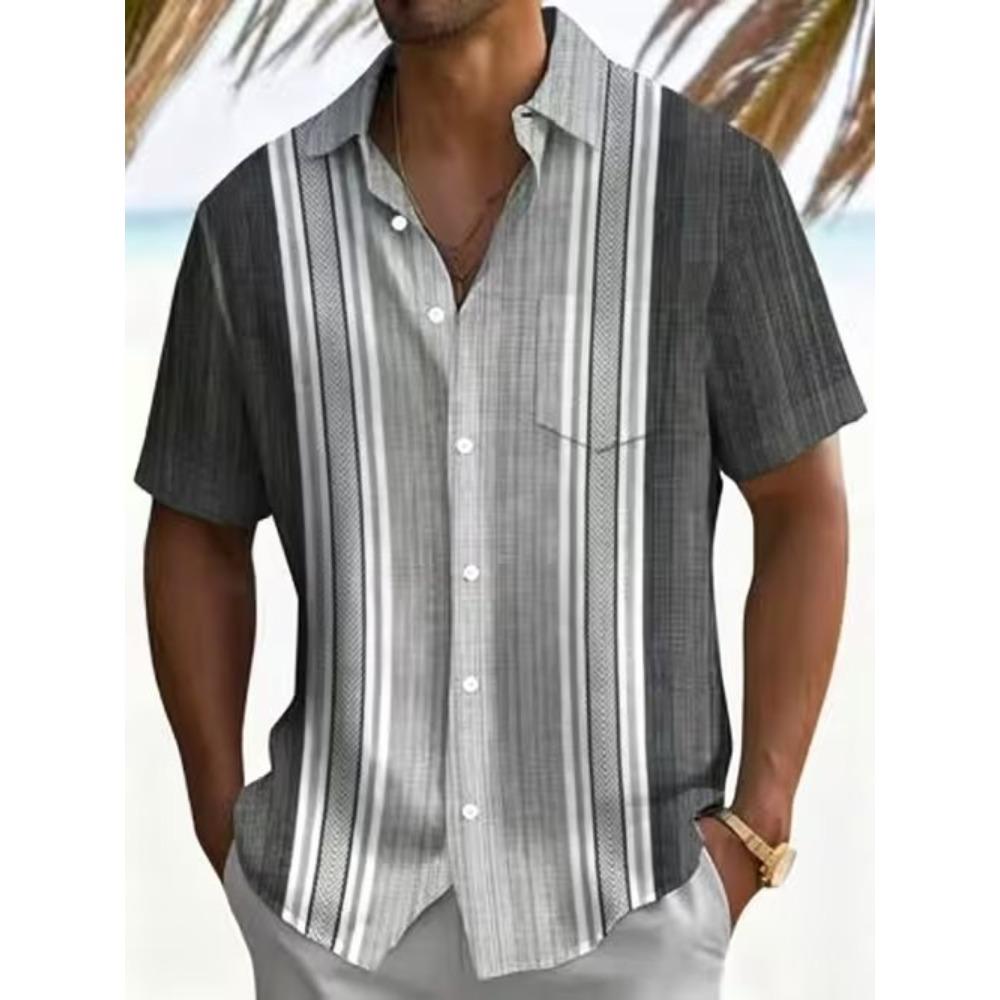 Men's Retro Pattern 3D Print Shirt Button Up Shirt Casual Shirt Summer Shirt Short Sleeve Daily Vacation Clothing