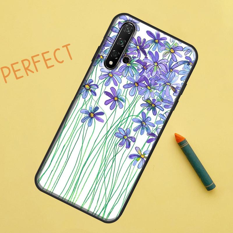 Daisy Watercolor For Huawei Nova Y91 Y70 Y72 Y73 Y60 Y90 Y61 8i 7i 11i 12i 12s 9 10 SE P20 P30 P40 Lite Case