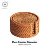 Homlly Basic 100% Natural eco-friendly Hand Made Rattan Coaster Set (6pcs) with Coaster Box