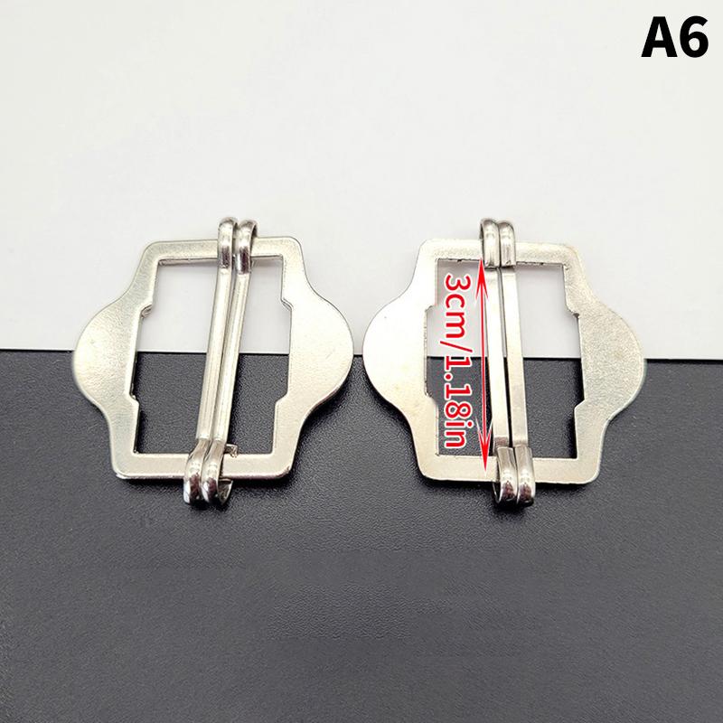 3PCS Metal Two Slides Tri-Glide Buckles For Suit Vest Shoulder Leather Bag Strap Belt Slider Adjustment Rectangle Buckle